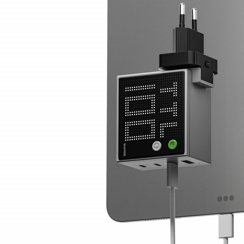 SHARGE Pixel 100 GaN laadija, 100W, 3x USB-C, 1x USB-A - hall