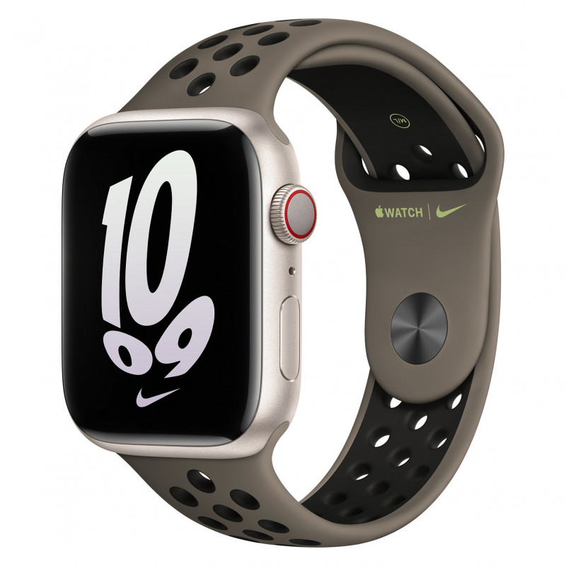 Apple Watch Nike Sport Band 45mm - Oliivhall/Must