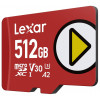 Lexar PLAY 512GB microSDXC UHS-I mälukaart, U3, V30, A2, kuni 205 MB/s, SD-adapteriga