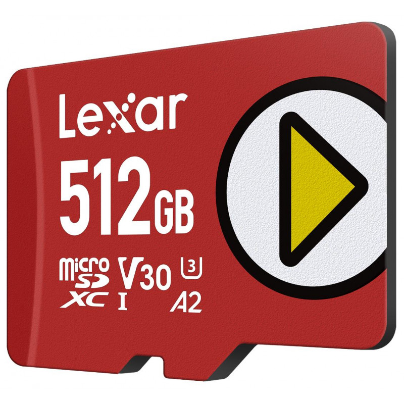 Lexar PLAY 512GB microSDXC UHS-I mälukaart, U3, V30, A2, kuni 205 MB/s, SD-adapteriga