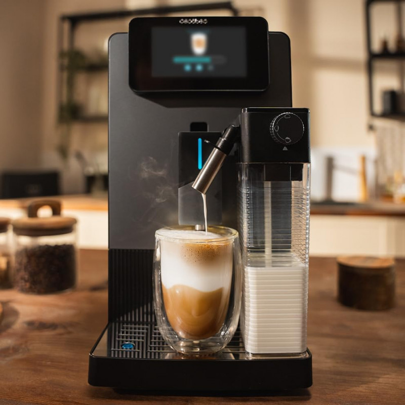 Cecotec Cremmaet Latte Touch täisautomaatne kohvimasin, 19 baari, sisseehitatud piimavahustaja, 1500 W, must