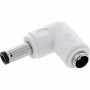 InLine® DC-adapter, 5,5 x 2,5 mm, pistik/pesa, nurga all, valge