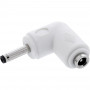InLine® DC-adapter, 3,5 x 1,35 mm, pistik/pesa, nurga all, valge