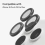 Zagg Glass Elite peegeldusvastased kaamerarõngad iPhone 18 Pro Max / 17 Pro Max / 18 Pro / 17 Pro jaoks, hõbedane