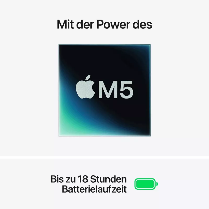 Apple MacBook Air 15 inch M5 10-tuumaline CPU 10-tuumaline GPU 24GB RAM 2TB SSD - hõbedane, saksa klaviatuur Touch ID-ga, 35W kahe USB-C toiteadapter (CTO)