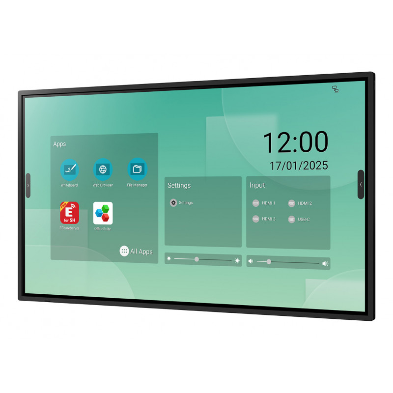 Sharp PN-LM431 43 inch UHD interaktiivne ekraan, LM-seeria, 500 cd/m², infrapuna puutetundlikkus, 20 puutepunkti, Android SoC, USB-C, HDMI-väljund