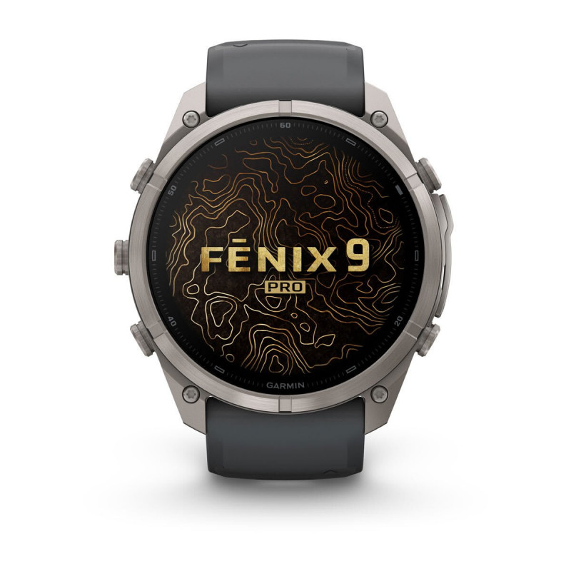 Garmin Fenix 9 Pro – 51 mm titaankorpusega grafiitmusta silikoonrihmaga nutikell