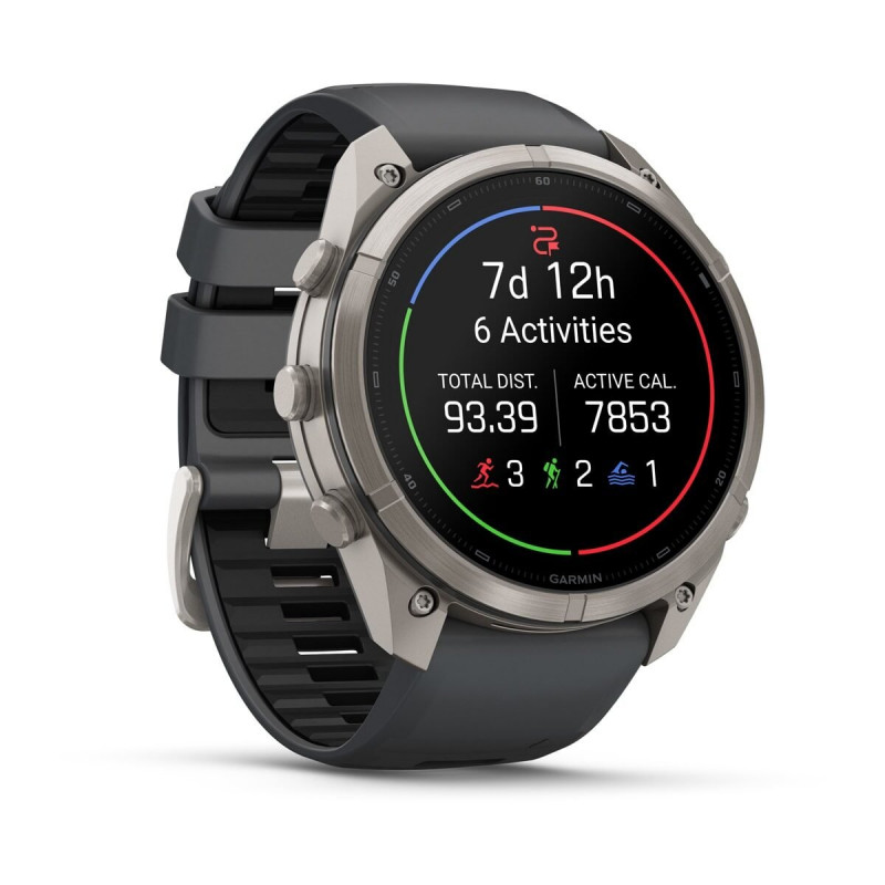 Garmin Fenix 9 Pro – 51 mm titaankorpusega grafiitmusta silikoonrihmaga nutikell