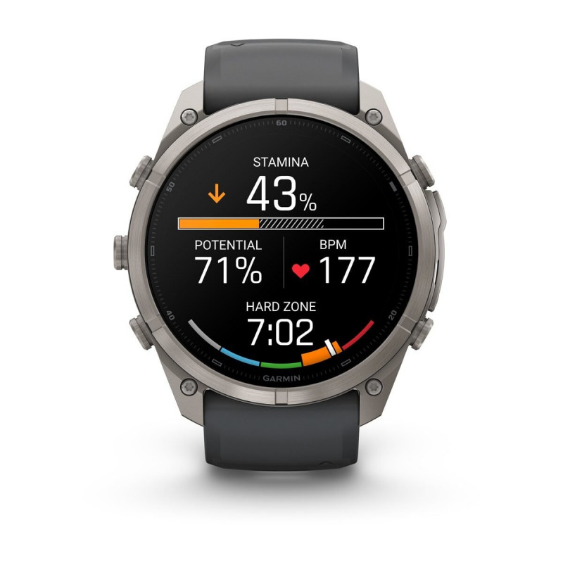 Garmin Fenix 9 Pro – 51 mm titaankorpusega grafiitmusta silikoonrihmaga nutikell