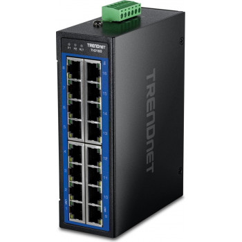 TRENDnet TI-G160 16-pordiline gigabitine tööstuslik DIN-siini kommutaator