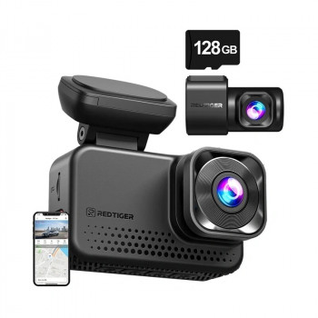 REDTIGER VC70 Wi-Fi 4K + 2.5K autokaamera 128GB kaardiga