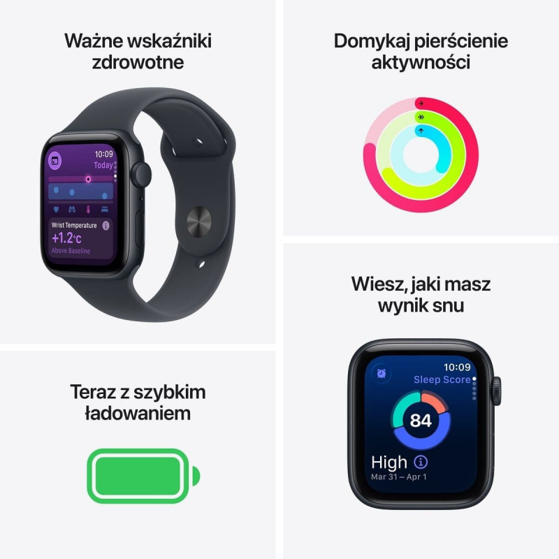 Apple Watch SE 3 (2025) GPS 40mm, Starlight alumiiniumkorpus, Starlight spordirihm S/M (MEH34)