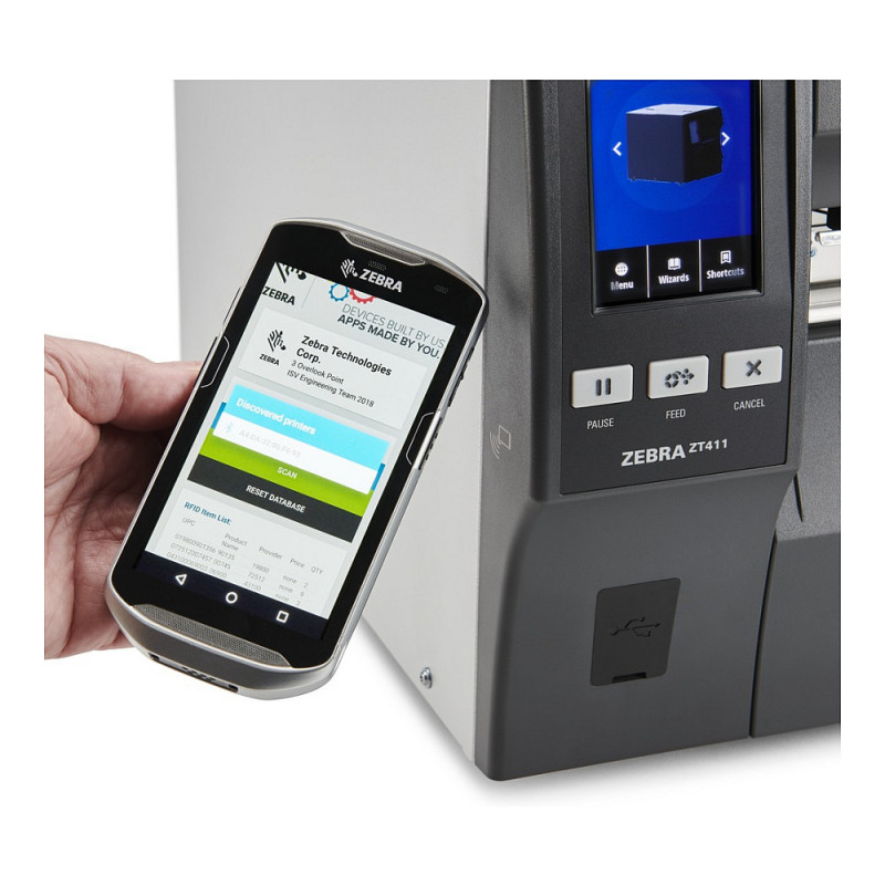 Zebra ZT411 4 inch tööstuslik etiketiprinter - termosiirdeprinter, 300 dpi, jada, USB, Ethernet, Bluetooth (ZT41143-D9E0000Z)
