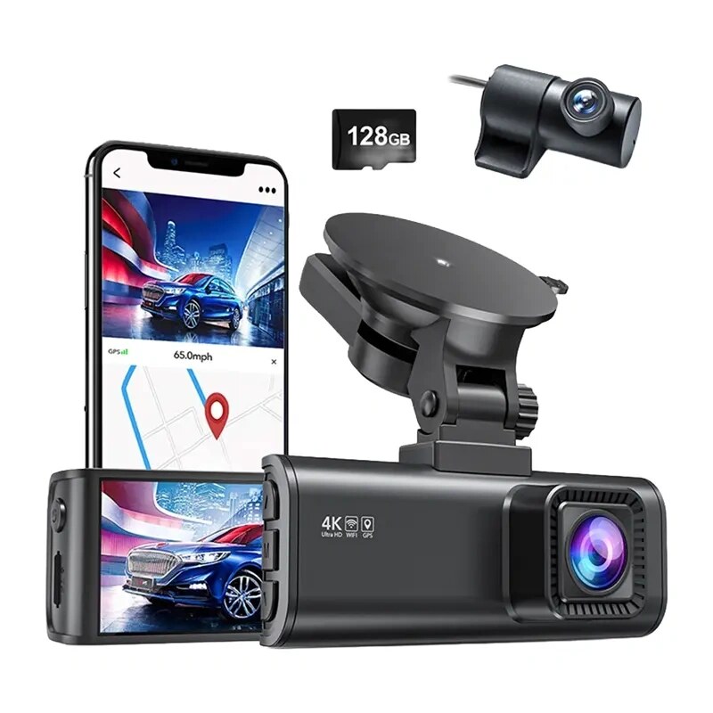 REDTIGER F7NP Wi-Fi 4K + 1080p autokaamera, 128GB