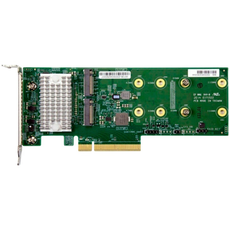 Supermicro AOC-SLG4-2H8M2-O 2-pordiline M.2 NVMe/SATA RAID 0/1 kandurkaart, madalprofiilne PCIe 4.0 x16