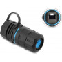Delock kaabliühendus RJ45 pesa RJ45 pesa Cat.6A M23.5 x 1.5 mm keermega ja korgiga koos korpusega IP68 tolmu- ja veekindel (91841)
