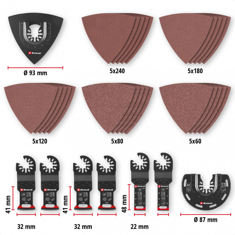 Einhell 708136 mitmeotstarbelise tööriista tarvikute komplekt, 35 osa, XL-PLUS-CASE kohvris
