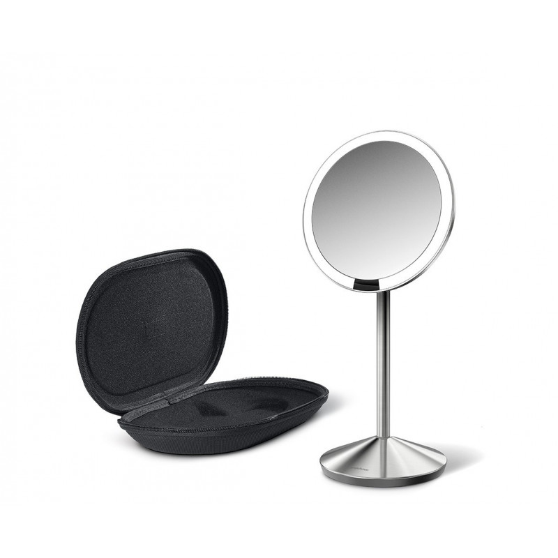 simplehuman kokkupandav sensoriga peegel, 12 cm, laetav, harjatud roostevaba teras
