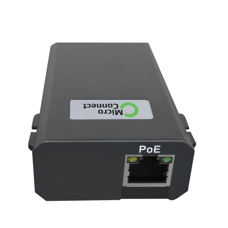 Microconnect POEINJ-60W-USBC gigabitine PoE-injektor, IEEE 802.3af/802.3bt, 100 m, must