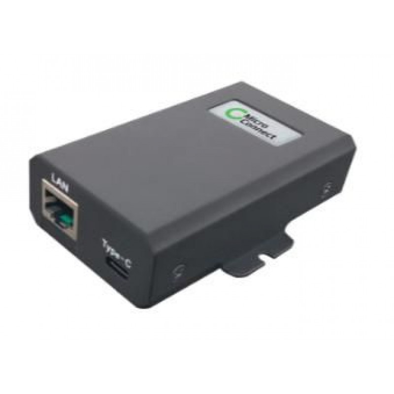 Microconnect POEINJ-60W-USBC gigabitine PoE-injektor, IEEE 802.3af/802.3bt, 100 m, must