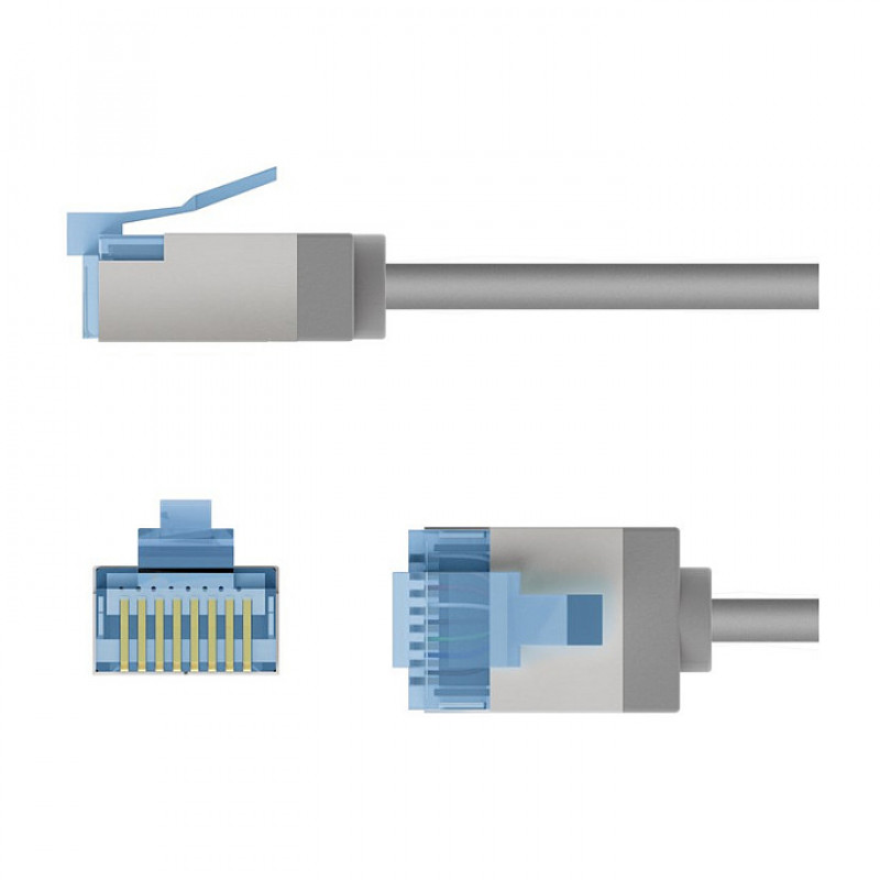 Goobay Slim Cat6a U/FTP patchkaabel RJ45, 1 m, hall