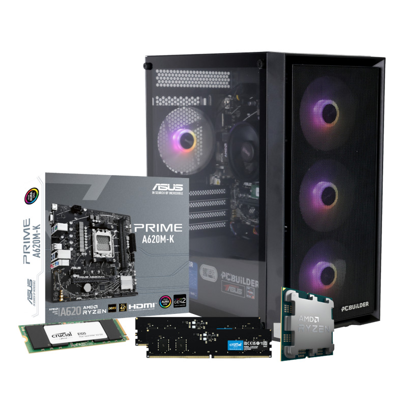 PCBuilder WARDEN mänguarvuti - AMD Ryzen 5 8600G, 16GB RAM, 480GB SSD, Windows 11 Home