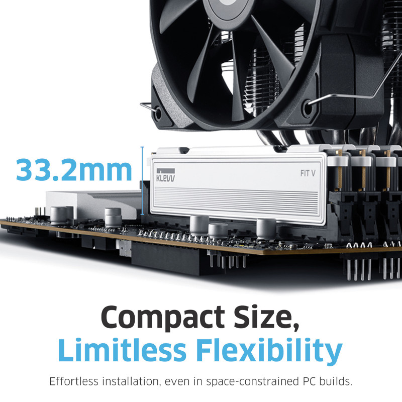 KLEVV Fit V 32GB (2x16GB) DIMM 6000MHz CL28 mälukomplekt, must (KD5AGU880-60B280F)