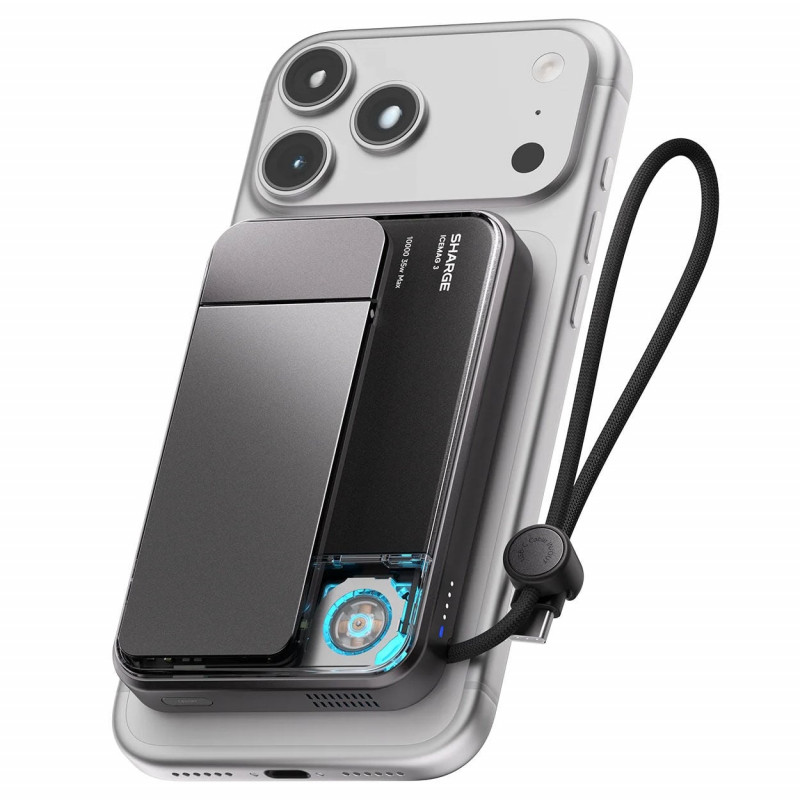 SHARGE ICEMAG 3 akupank, 10 000 mAh, 25 W Qi2, 35 W USB-C, must