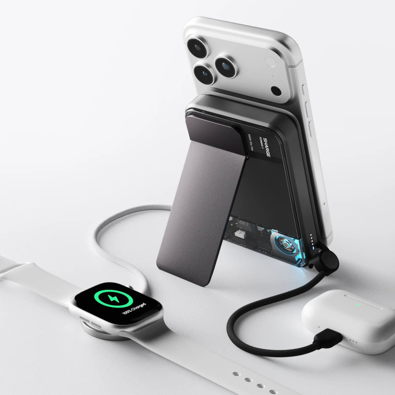 SHARGE ICEMAG 3 akupank, 10 000 mAh, 25 W Qi2, 35 W USB-C, must