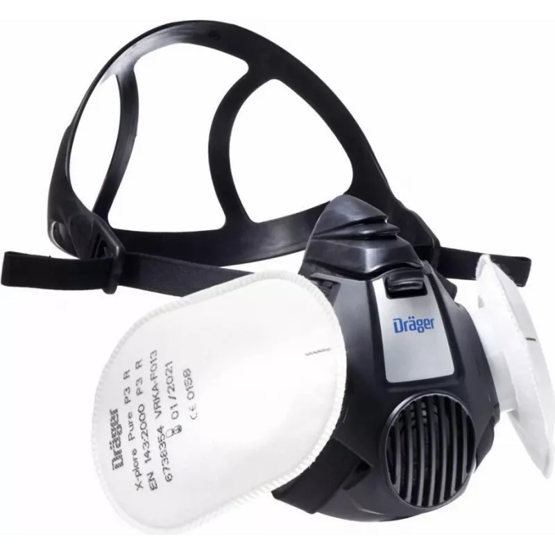 Dräger X-plore 3500 poolmask käsitöölise komplekt koos 2x FilterPure P3 (R56960)
