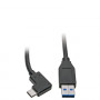 Eatoni USB-C - USB-A kaabel, täisnurkne USB-C, USB 3.2 Gen 1, 0,91 m, must