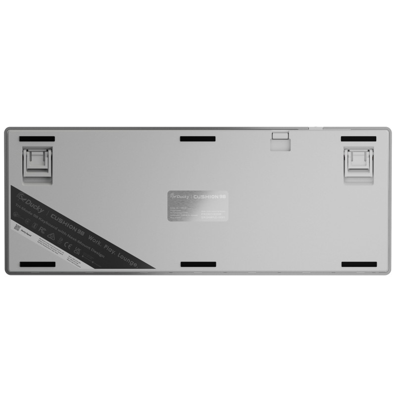 Ducky Cushion 98 mänguklaviatuur, 96%, US paigutus (ANSI), Shush rohelised lülitid - hõbedane (DKCUS2598-DDUSPHCC4S1)