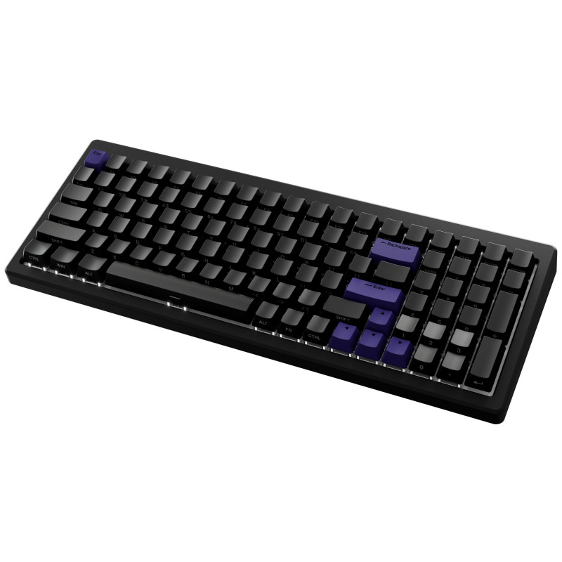 Ducky Cushion 98 mänguklaviatuur, 96%, USA paigutus (ANSI), Shush rohelised lülitid – matt must