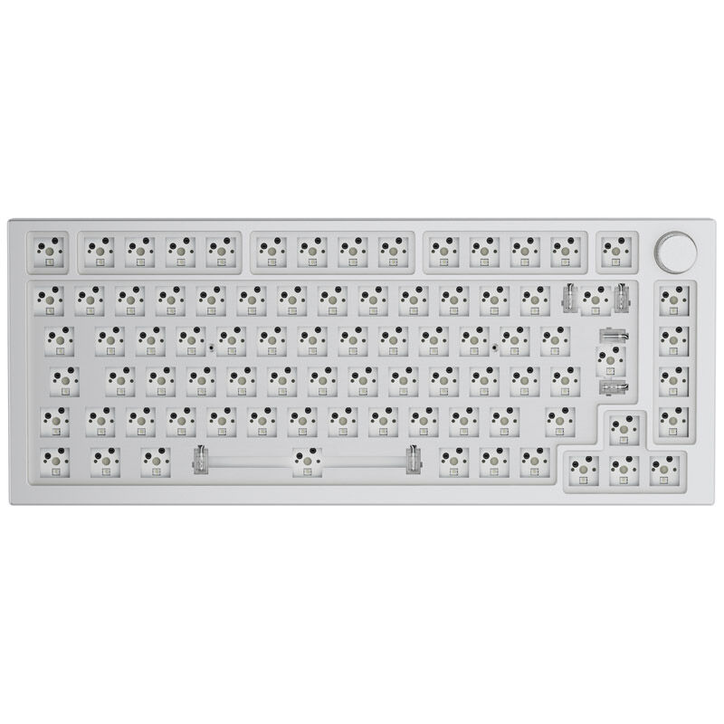 Glorious GMMK Pro White Ice 75% TKL klaviatuur - barebone, ISO paigutus, hõbedane