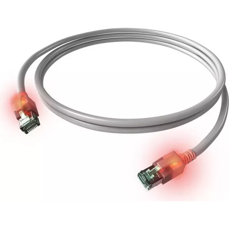ZVK EasyLan Cat6a LED patch-kaabel RJ45, varjestatud, 7,5 m, türkiissinine