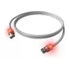 ZVK EasyLan Cat6a LED patch-kaabel RJ45, varjestatud, 7,5 m, türkiissinine