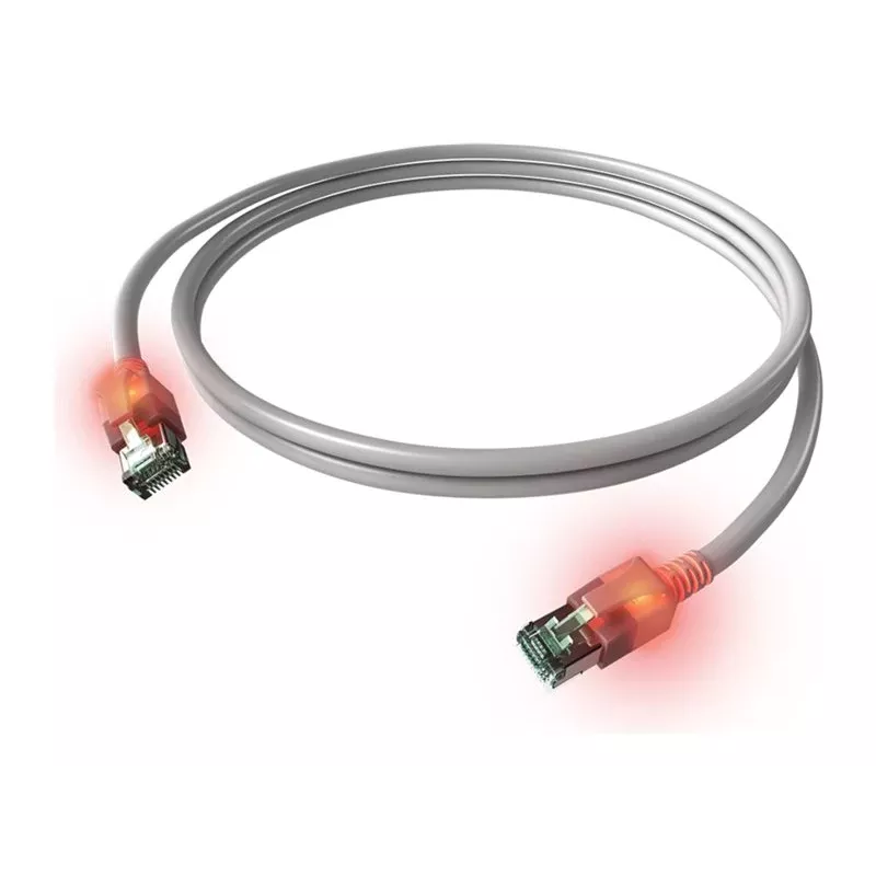 ZVK EasyLan Cat6a LED patch-kaabel RJ45, varjestatud, 7,5 m, türkiissinine