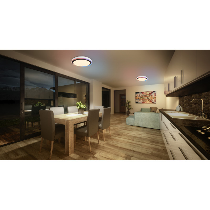 Osram SMART+ WiFi Orbis Magic seina-/laelamp 500 mm, RGB+TW, reguleeritav, 38 W - must/valge