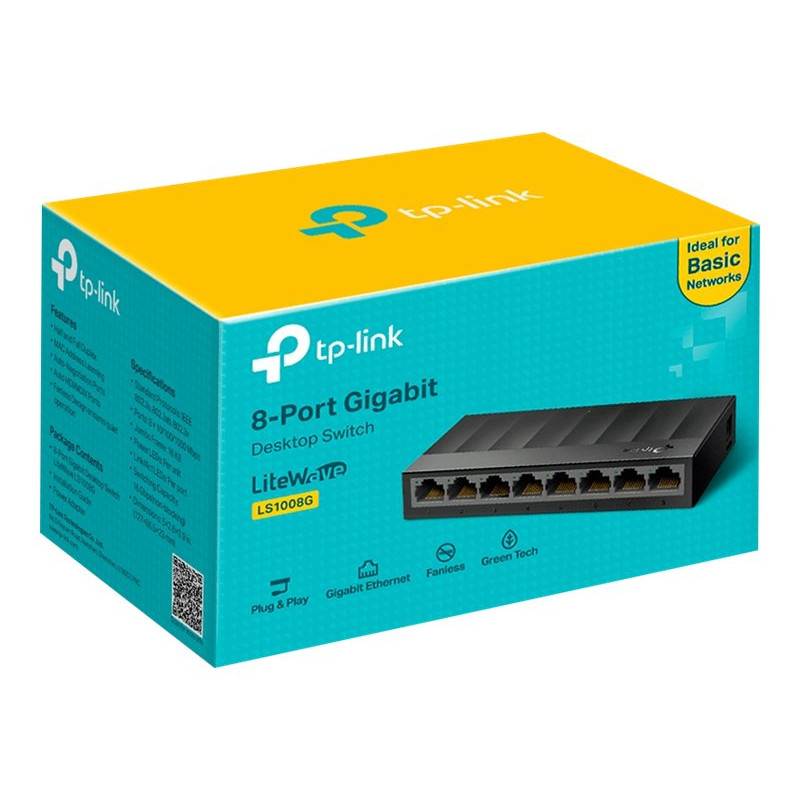 TP-Link TL-LS1008G kommutaator, 8x 10/100/1000 Mbps