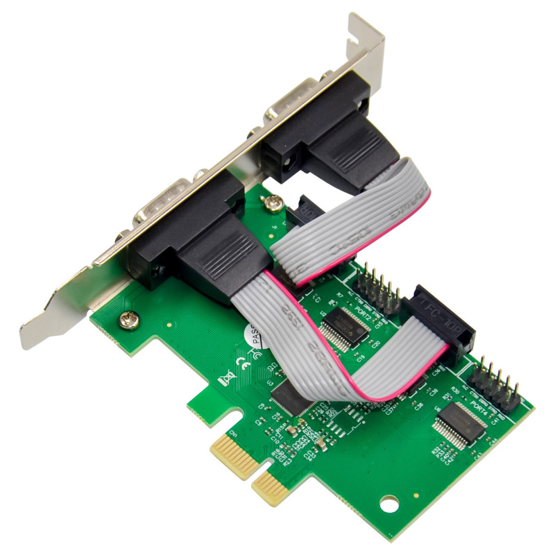 InLine® PCIe x1 liidesekaart, 4x RS-232, madalprofiil