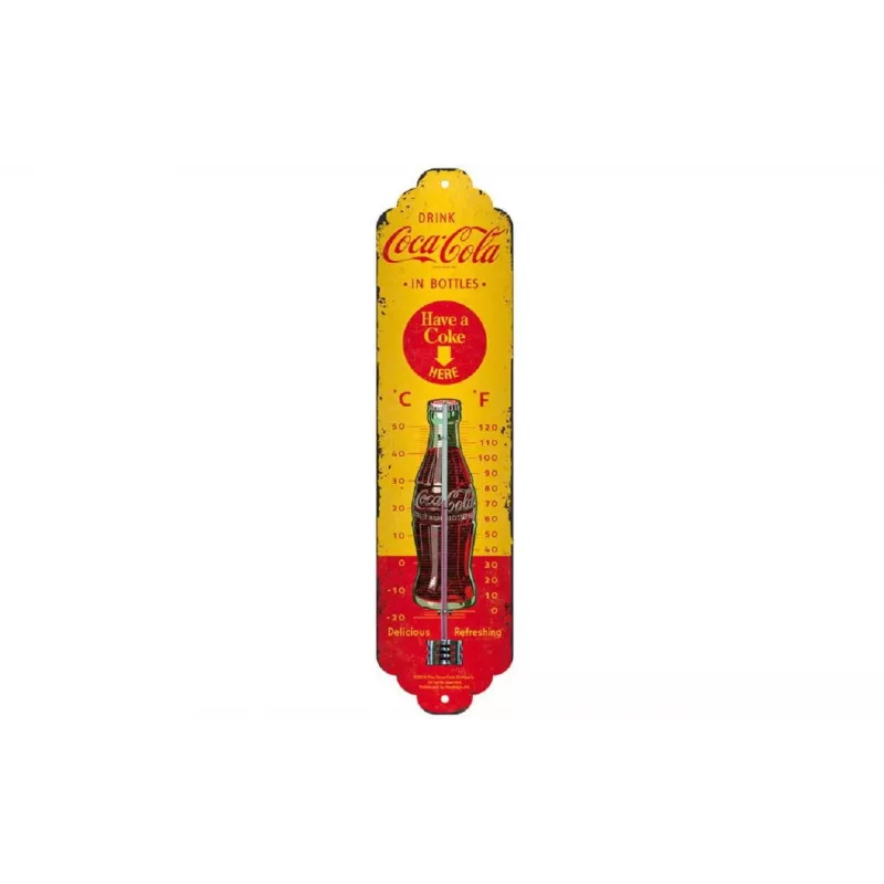 TFA Dostmann NOSTALGIC ART Coca Cola kollane ja punane termomeeter
