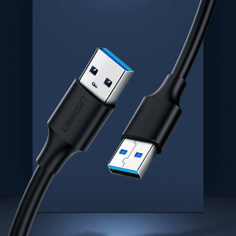 Ugreen US102 USB 2.0 kaabel isane-issane, 0,5 m, must