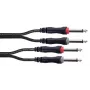 Cordial 14845 Jacki heliühenduskaabel [2x 6,3 mm jack-pistikut (mono) - 2x 6,3 mm jack-pistikut (mono)] 3 m must PVC-kate, kaksikjuhe