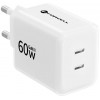 Forcell F-Energy GaN III Crystal Color VT-60 60W PD QC 4.0 2x USB-C seinatavalaadija valge + kaabel