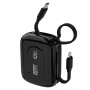 Dudao K32 akupank 22.5W 10000 mAh sisseehitatud USB-C/Lightning kaabliga - must