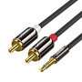 UGREEN AV116 RCA AUX 3,5 mm helikaabel 1 m – must