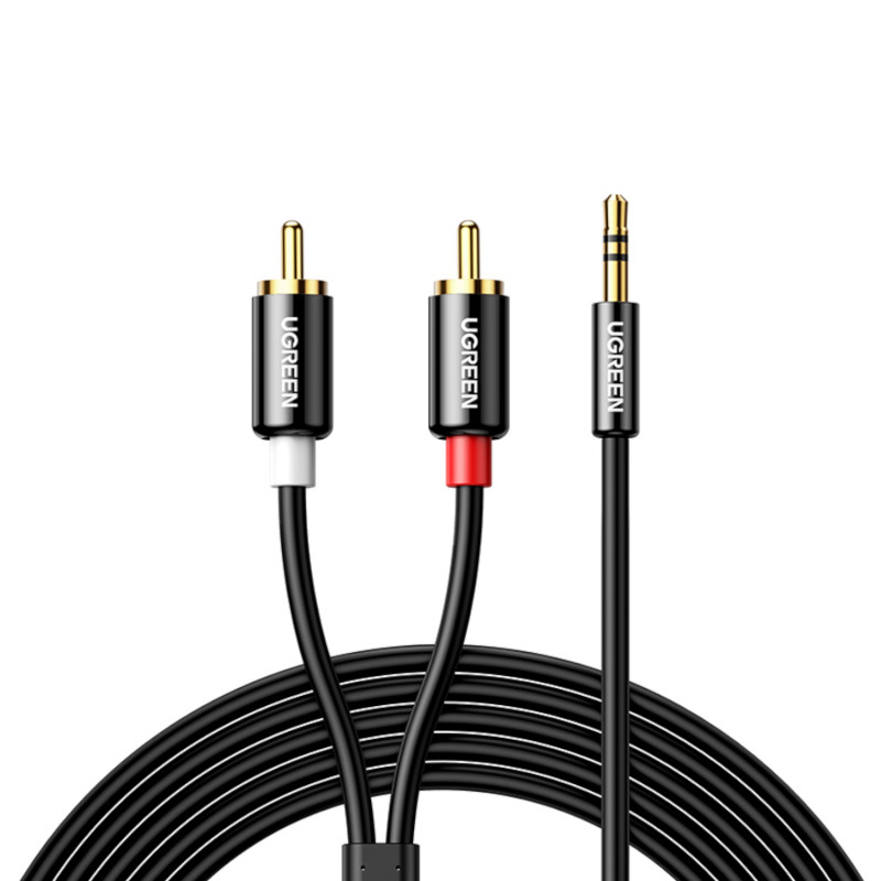 UGREEN AV116 RCA AUX 3,5 mm helikaabel 1 m – must