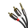 UGREEN AV116 RCA AUX 3,5 mm helikaabel 1 m – must