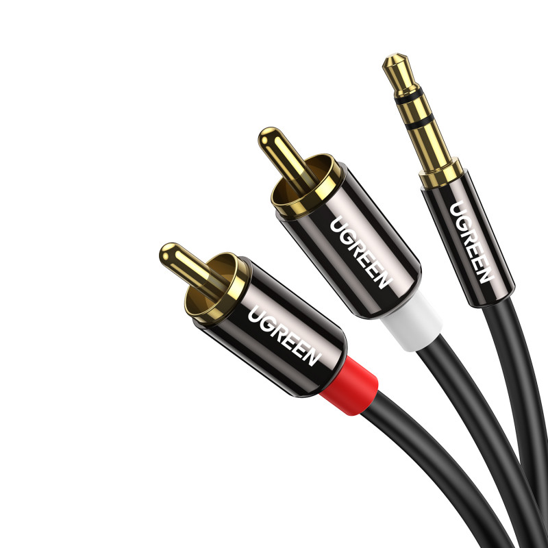 UGREEN AV116 RCA AUX 3,5 mm helikaabel 1 m – must