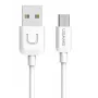 USAMS US-SJ098 U-Turn Micro USB - USB andme- ja kiirlaadimiskaabel, 2 A, 1 m, valge